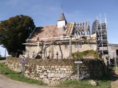 Eglise de Méguillaume en cours de restauration,